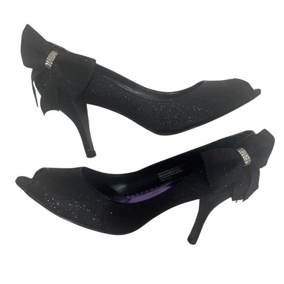 BNIB Roberto Vianni sparkle open toe heels with rhinestones bow 💎 - Picture 2 of 7